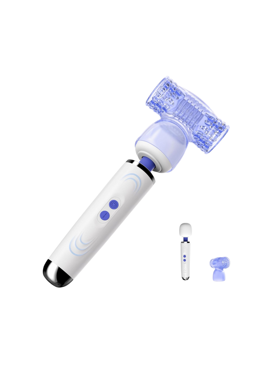 Vibrator Wand Massager with Male Masturbator Attachment